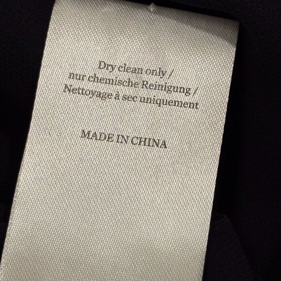 Wrap London Embroidered Cardigan Womens 6 Navy Blue Silk Blend Open Front Drape - Picture 12 of 12